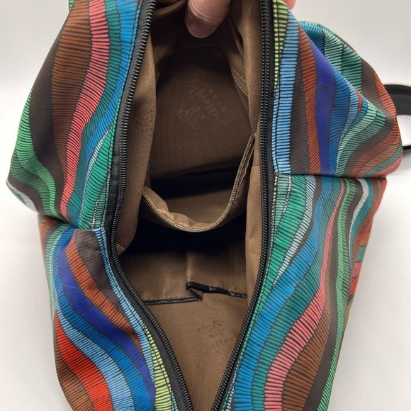 BLACK BUTTERFLY COLORFUL ABSTRACT PATTERN SMALL BACKPACK PURSE - Picture 5 of 16